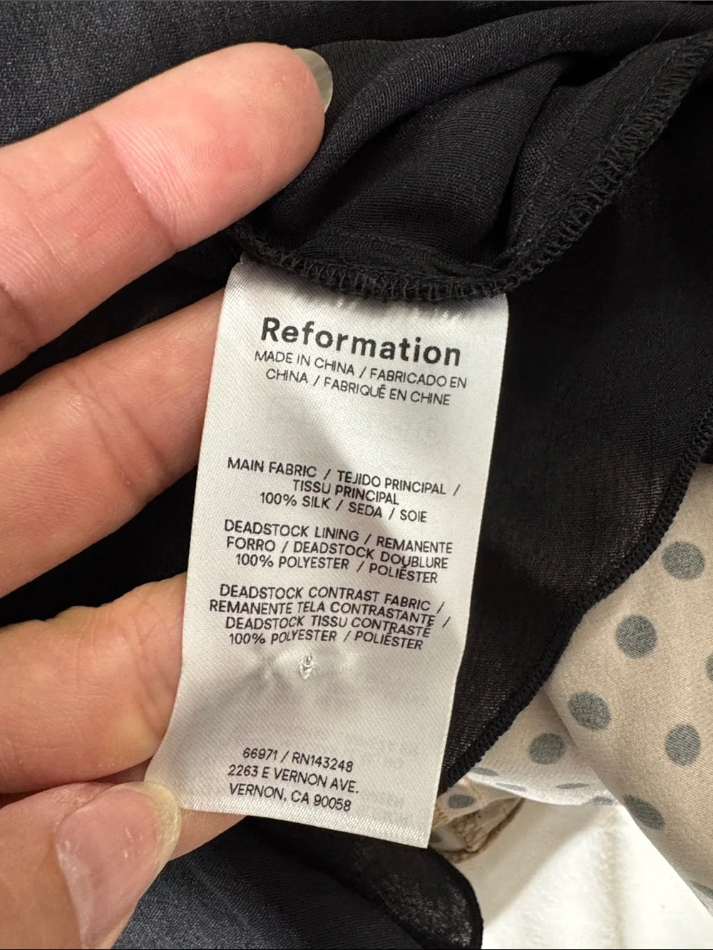 Reformation Polka Dot Satin Slip Dress in Tan and Black size 0 (xs/s) - Picture 5 of 6